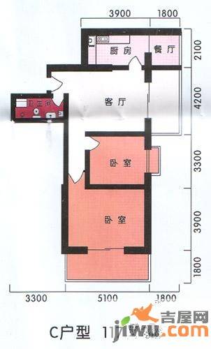 丽都家园2室2厅1卫117.8㎡户型图