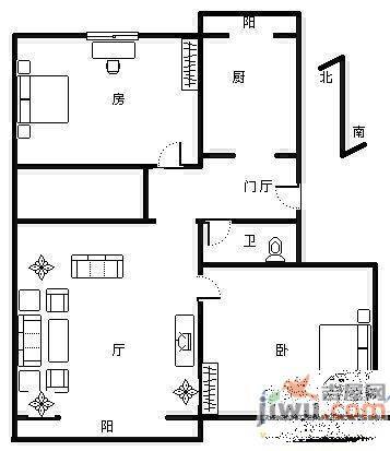 西固花园3室2厅2卫户型图