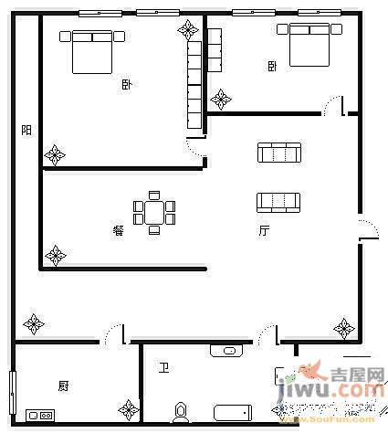 文丰小区2室2厅1卫户型图