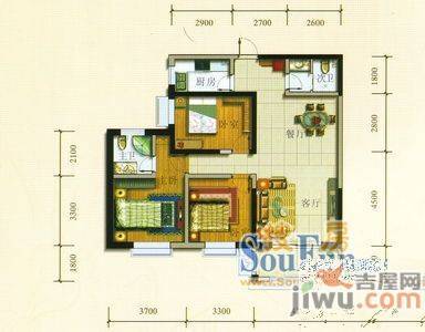 弘业大厦3室2厅1卫122.5㎡户型图