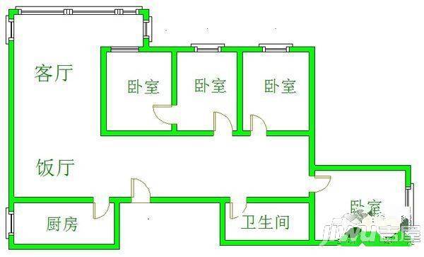银静花园4室2厅1卫户型图